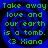Green text on blue spiral background repeats four times in a with identical content