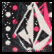 Two side-by-side animated frames of a pixelated buddy icon featuring abstract geometric shapes and vibrant colors on dark backgrounds with pink dots.