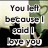 Animated text sequence showing two versions of a phrase with swapped pronouns and altered verbs, set against a green background with heart outlines.