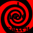 Four red and black spiral patterns arranged in a on a solid red background, each with distinct pixelated text beneath