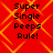 Red background with orange diamond lattice pattern and black text reading "Super Single Peeps Rule!" in four identical quadrants.