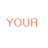 Red and white animated icon with 'YOUR' text above red downward arrows that expand into solid shapes over repeated 'MOM!!!' text.