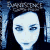 Pixelated image of a pale face with blue eyes and dark hair, next to the word 'Evanesence' in pixelated text on a dark background.