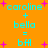 Pixelated cyan text on orange background with pink stars, showing 'caroline + bella = bff' repeated with varying star positions and text clarity.