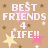 Pixelated image with beige background, pink and yellow stars, and white text reading BEST FRIENDS 4 LIFE!! alongside names Allison Audrey Reynolds and Lindsay Marie Vogelsang.
