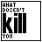 A 5x5 contact sheet of pixelated animated frames showing variations of text-based icons with
