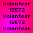 Pixelated text displays 'Volenteer' and '12572' on a pink-to-red gradient background with no visible animation changes.