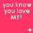 A static image with a bright pink background displays repeated text and small symbols in white pixelated font.