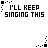 Animated contact sheet of a 5x5 grid showing sequential frames of text-based animation with blue and red lettering on white background, displaying the phrase "I'LL KEEP SINGING THIS" transitioning to "IF YOU'LL KEEP IT" then "believing it".