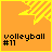 orange and yellow pixelated icons with 'volleyball #11' text, featuring a missing in the bottom-right corner