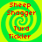 Four identical pixelated icons with green and yellow spiral backgrounds, each displaying red text reading "Sheep Shagger Turd Tickler" in a vertical arrangement.