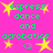 A static image with a bright pink background featuring repeated green text and yellow star shapes in pixelated style.