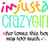 Pixelated text logo with multicolored letters spelling 'imjustacrazygirl' in pink, orange, and green hues on white background.