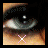 A contact sheet of six animated frames showing a close-up of an eye with pink X-shaped cursor overlays in various positions across the frames.