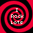 Four identical red and black spiral patterns with white text "I Rock Lots" arranged in a on a red background