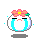 A 4-frame pixel art animation of a crying cartoon character with a flower crown, displayed in a 2x2 contact sheet on gray background.
