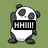 Pixelated panda icon with multiple text overlays showing different expressions and phrases on green, white, and purple backgrounds.