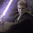 Pixelated static image of a character holding a glowing lightsaber in a dark environment with purple and white light effects.