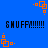Blue background with orange square patterns and black text reading 'SHUFFI!!!!!!' in four positions.