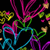 Colorful heart shapes in pink, blue, green, and yellow animate over a black background with green text reading 'I like boys' on the right.