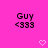 identical pixelated icons on a bright pink background, each showing "Guy <333" text above a small heart symbol