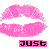 A contact sheet of 17 animated frames showing pink lips with text labels below each frame, arranged in a grid on a white background with gray transparency areas.
