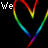 Rainbow gradient heart outlines with white text fragments on black background, forming phrases about making others jealous.