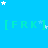 Blue background with repeating green text [FRK] and scattered white stars, partially cropped on the right.