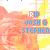 A static image with repeated text and floral background in warm tones.