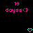 Pixelated pink text and cyan heart icons on a black background, with identical static content across both sides.