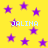 Yellow background with scattered purple stars and repeated light blue text reading "JALINA" in pixelated font.