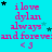 A static image with a bright cyan background displays repeated text in pink and black, surrounded by small star symbols.