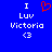 Blue background with white pixelated text reading 'I Luv Victoria <3' and a red heart symbol above the word 'Luv'.