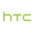 Green pixelated 'HTC' text on white background with light green glow effect.