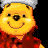 Two side-by-side animated frames of a yellow cartoon bear wearing a red shirt and white chef's hat, displayed in a contact sheet layout with black background.
