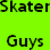 A split-screen image with a bright green left side and black right side, displaying text fragments including 'Skater', 'Guys', 'SEX', and large letters.