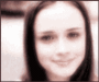 A sequence of six cropped headshots showing a person with long dark hair in varying expressions and poses against a blurred background.