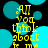 Yellow pixelated text reads "All you think about is me" over a black background with cyan circles, repeated in four quadrants.