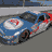 Animated sequence of a blue and red race car with white accents on gray background, transitioning to static logo displaying EA Sports NASCAR Thunder 2003 text.