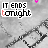 Animated contact sheet of a 4x4 grid showing sequential frames of an icon with repeating text "IT ENDS TONIGHT" over a grayscale film strip background, where the word "TONIGHT" cycles through rainbow colors and small pink sparkles appear in different positions across frames.