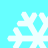 White pixelated snowflakes on a cyan background, arranged in a pattern with four distinct shapes