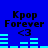 Blue background displays four identical of 'Kpop Forever <3' text with cyan audio equalizer bars, each showing distinct bar patterns