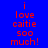 Blue background with red text reading 'i love caitie soo much!' in a of six , each containing the same phrase with green rectangular overlays on different words