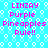 Pixelated cyan background with white bubble patterns and pink text reading 'LINZAY Purple Pineapples Rule!!' repeated in two identical vertical