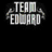 Two pixelated 'TEAM EDWARD' text designs with a person's head and shoulders in the background.