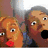 Pixelated cartoon faces with red lips and black mouth holes, featuring green text 'britt & Jess' above and red text 'weird' below.