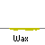 Pixelated character in blue outfit performs sequential motion across three on gray background with yellow platform, text 'Wax' below each frame