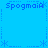 Blue background with repeated pixelated text 'Spogmaia' and asterisk-like symbols arranged in a pattern