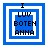 Four blue and white square frames display "I LUV BOTEN ANNA" text with varying inner square arrangements.