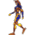 A 4x3 contact sheet of a walking stick figure animation with blue and yellow accents on brown limbs, displayed against a gray background.